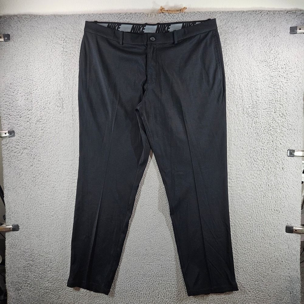 Nike Dri-FIT Golf Pants Mens 40x32 Black Flat Front Performance Trousers